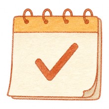 チェック付きカレンダーのイラスト