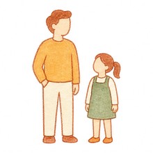 説明会に親子で参加するイラスト
