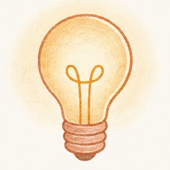 灯った豆電球のイラスト