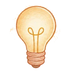 灯った豆電球のイラスト